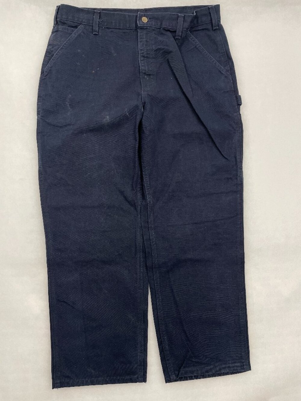 Carhartt B11 MDT Dungaree Fit Duck Canvas Work Pants Navy Blue Jeans Men's 38x30